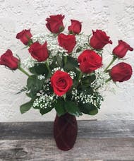 Red Roses With Keepsake Vase