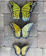 Yellow Metal Butterfly Garden Decor