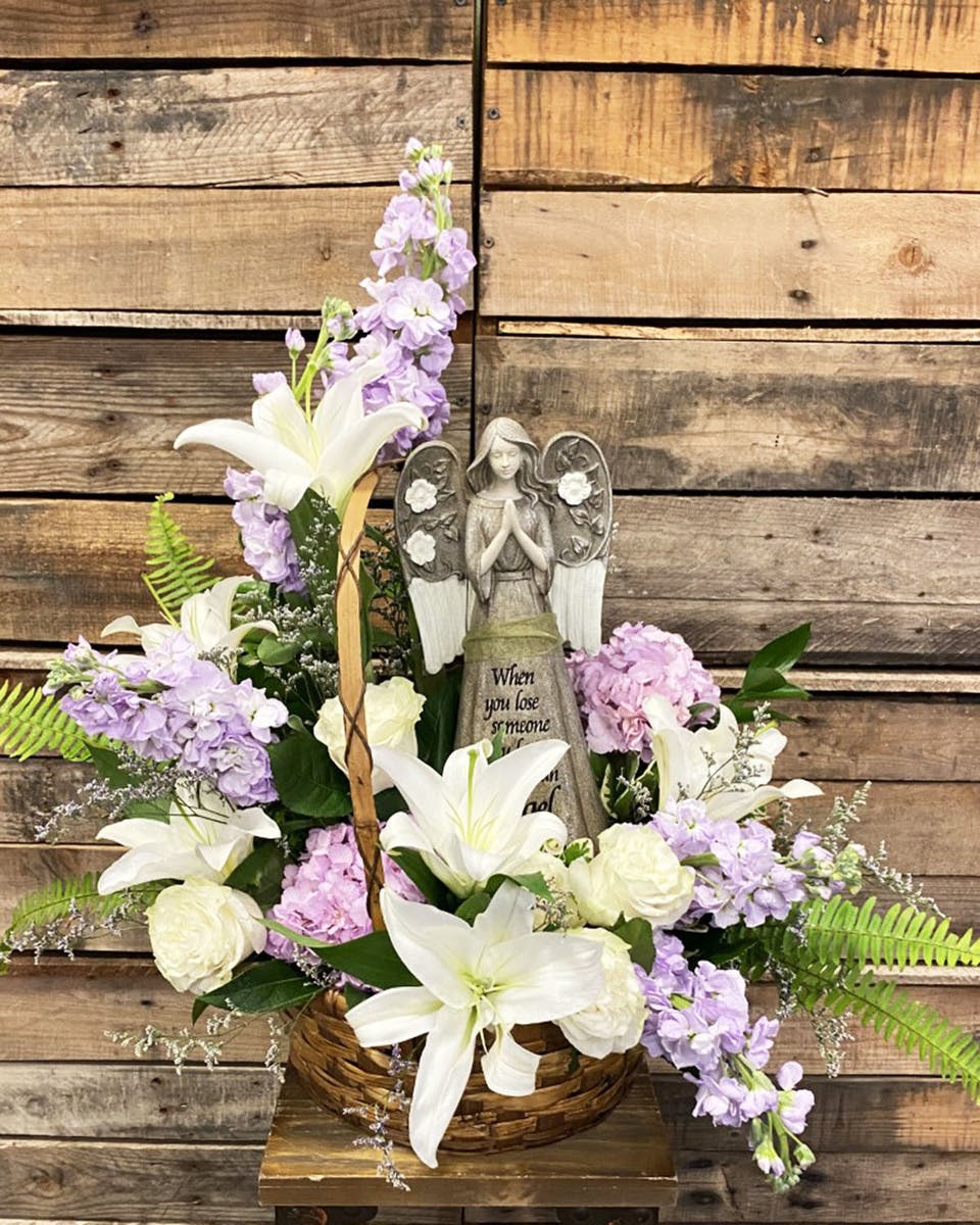 Sympathy Angel Flower Arrangement Funeral Home Deliveries Charlotte