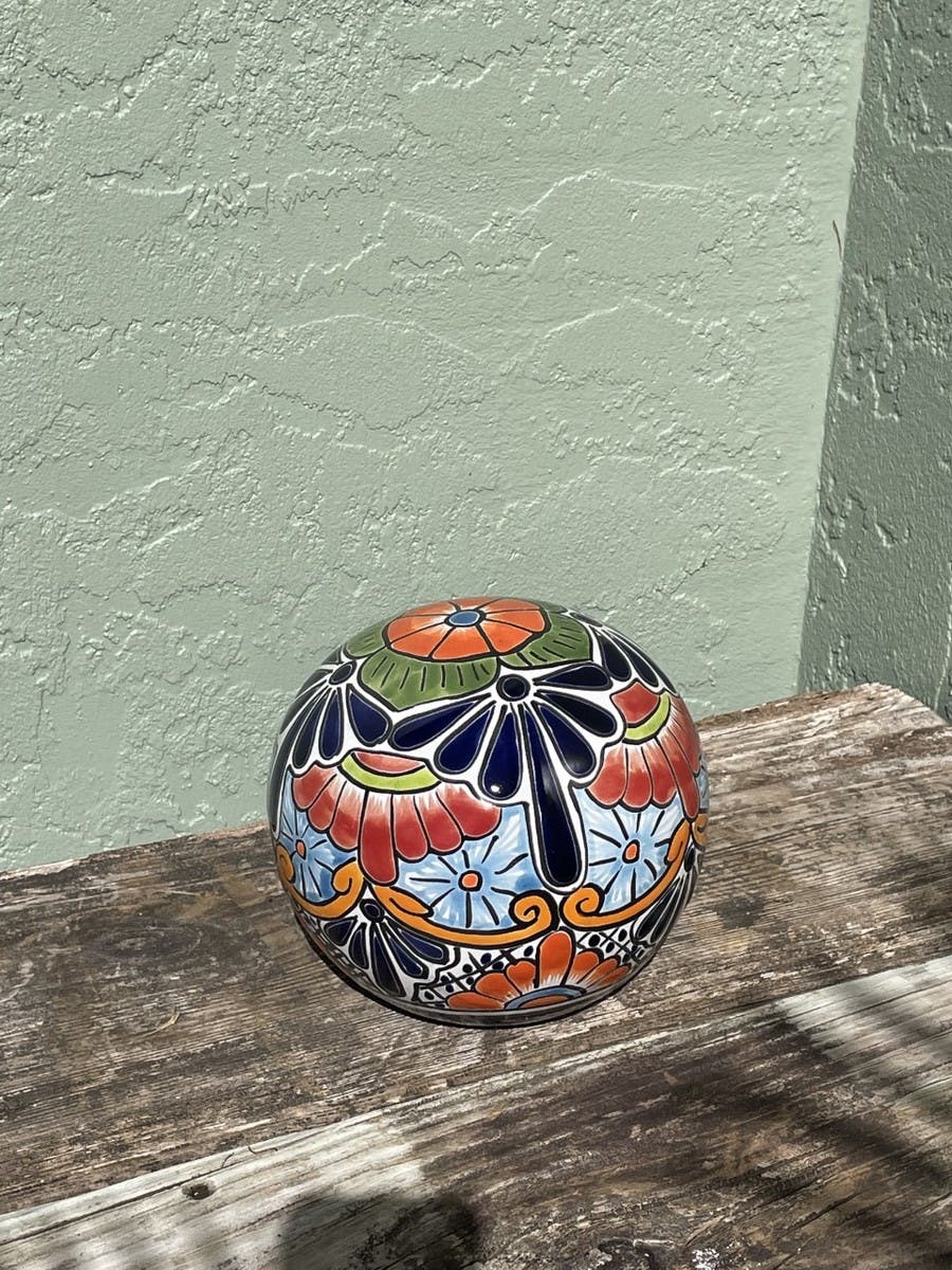 Talavera Garden Globes Hemisphere garden globes in bright colors