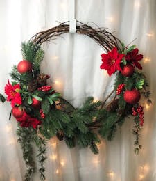 Holly Jolly Christmas Wreath (Silk)