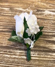 White Rose Boutonniere (Silk)