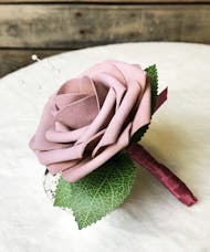 Mauve Rose Boutonniere (Silk)