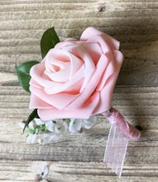 Light Pink Rose Boutonniere (Silk)