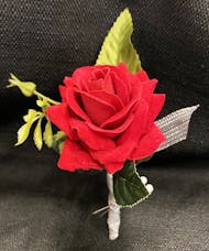 Red Rose Boutonniere (Silk)