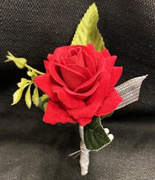 Red Rose Boutonniere (Silk)