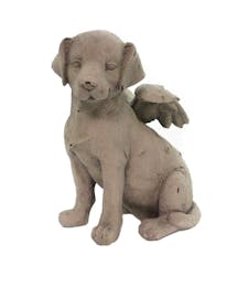 Stone Angel Dog Figurine