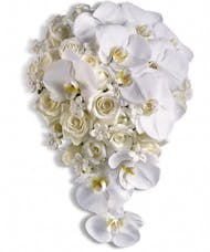 Orchid and Rose Cascading Bridal Bouquet
